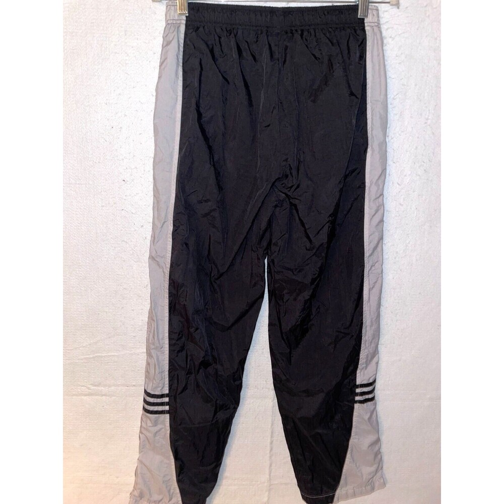 Adidas Athletic TRACK Pants Men SZ M Black WHITE Colorblock ZIP ANKLE VTG Lined